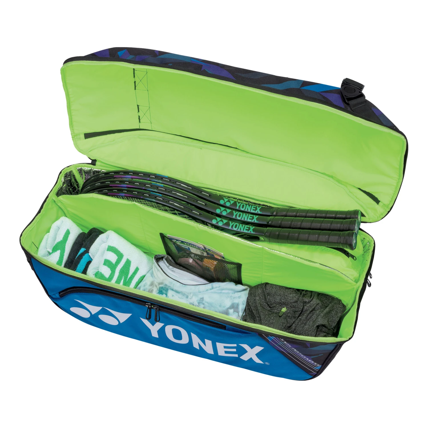 YONEX Pro Wide Open Racquet Bag Schlägertasche - Blau, Schwarz – Bild 2