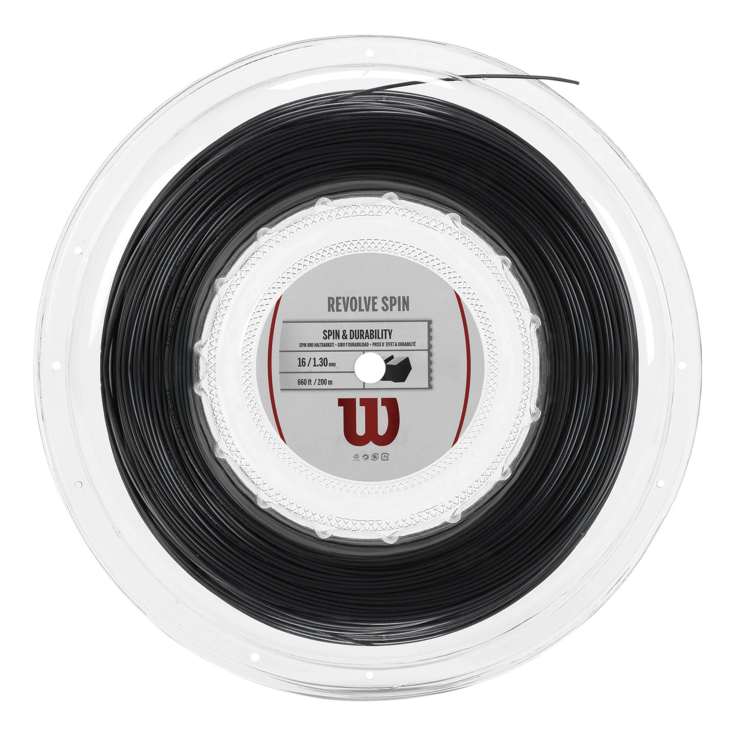 Wilson Revolve Spin Saitenrolle 200m - Schwarz